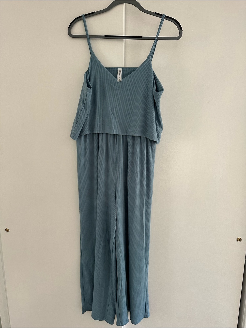 Zenana Outfitters Dusty Blue Sleeveless Maxi Jumpsuit